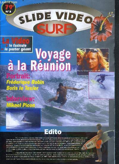 SLIDE VIDEO SURF - N2 - interview de michale picon, frequence musique, the wu is back, alerte  hava'e, boris letexier et frederic robin... + 1 K7 VHS INCLUS
