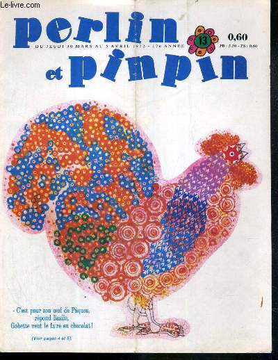 PERLIN ET PINPIN - C'EST POUR SON OEUF DE PAQUES - N 13 - DU JEUDI 30 MARS AU 5 AVRIL 1972