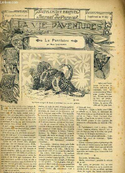 SUPPLEMENT MENSUEL AU JOURNAL DES VOYAGES LA VIE D'AVENTURES - N 35 - 30 NOVEMBRE 1913 - SUPPLEMENT AU N 887 - LA PANTHERE