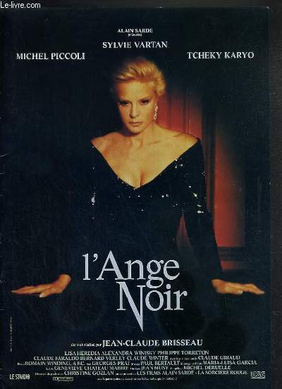 PLAQUETTE DE FILM - L'ANGE NOIR - un film de jean-claude brisseau avec sylvie vartan, michel piccoli, tcheky karyo