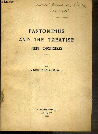 PANTOMIMUS AND THE TREATISE - TEXTE EN ANGLAIS AVEC LEGENDE EN GREC.