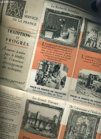 AU SERVICE DE LA FRANCE - TRADITION ET PROGRES - PLAQUETTE DEPLIANTE.