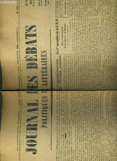 JOURNAL DES DEBATS POLITIQUES ET LITTERAIRES - N265 - JEUDI 24 SEPTEMBRE 1925 - 137e ANNEE - souscrire, la solution, au jour le jour: une societe des nations dramatique, l'assainissement de l'Europe centrale, la 6e assemblee de la S.D.N., la campagne...