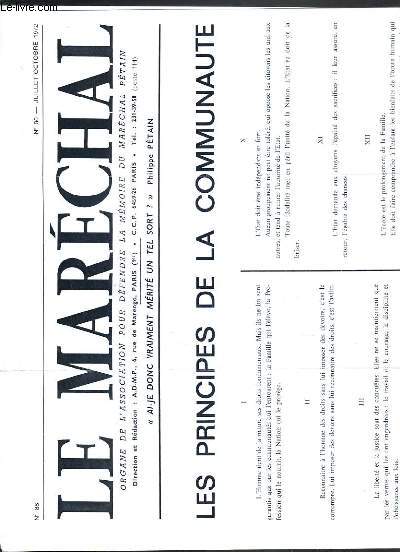 LE MARECHAL - N 88 - JUILLET-OCTOBRE 1972 - les principes de la communaut..