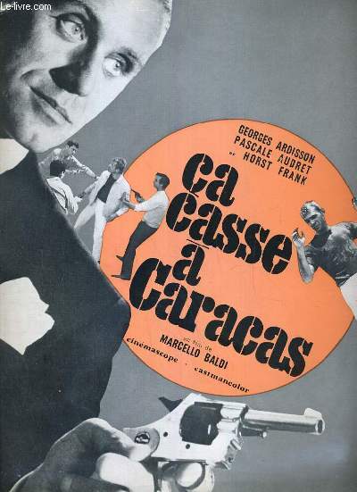 PLAQUETTE DE FILM - CA SASSE A CARACAS - un film de marcello baldi avec georges ardisson, pascale audret et horst frank...