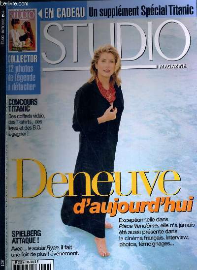STUDIO MAGAZINE - N 138 - OCTOBRE 1998 - CAHIER N1 - DENEUVE D'AUJOURD'HUI + CAHIER N2 AVEC PHOTO A DETACHER 
