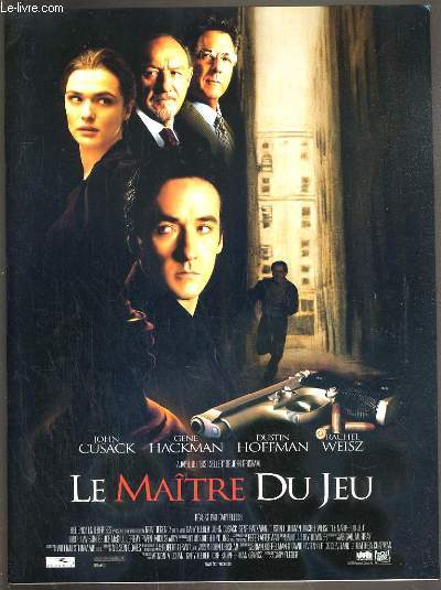 PLAQUETTE DE FILM - LE MAITRE DU JEU - un film de gary fleder avec john cusack, gene hackman, dustin hofman, rachel weisz...