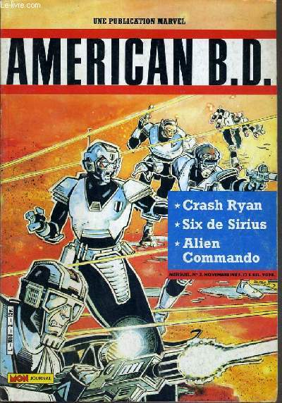 AMERICAN B.D. - N3 - NOVEMBRE 1985 - CRASH RYAN - SIX DE SIRIUS - ALIEN COMMANDO