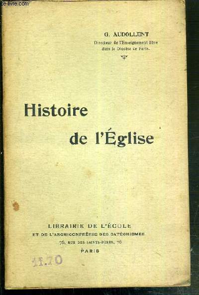 HISTOIRE DE L'EGLISE