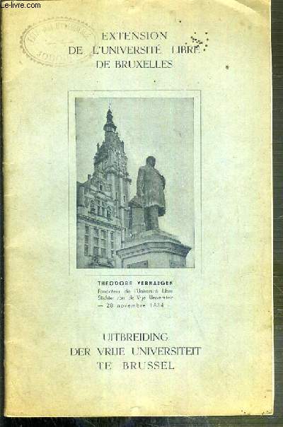 PROGRAMME DES CONFERENCES 1948-1949 - EXTENSION DE L'UNIVERSITE LIBRE DE BRUXELLES -