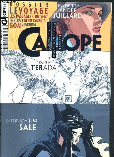 CALLIOPE - N 3 - OCTOBRE - NOVEMBRE 2002 - KATSUYA TERADA - INTERVIEW TIM SALE - portrait andr juillard, l'homme qui dessinait des yeux clairs, incontournable: les passagers du vent, portrait kenji tsuruta, influences: mattotti et les grands maitres.