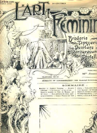 L'ART FEMININ - N 5 - 2 FEVRIER 1902 - BRODERIE - TAPISSERIE.. - mouchoir broderie Richelieu - 