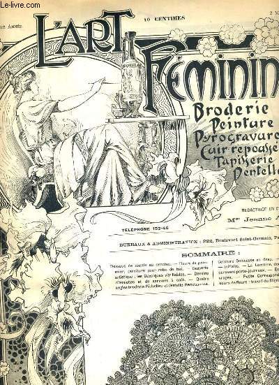 L'ART FEMININ - N 9 - 2 MARS 1902 - BRODERIE - TAPISSERIE.. -