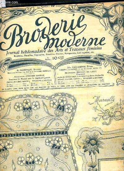 PETIT ECHO DE LA BRODERIE - dentelle imitation d'Angleterre, pour aumoniere de communiante - enveloppe de linge de lit - dessin, grandeur d'execution du paravent Louis XVI N3 - coiffure pour baby - napperon en toile ancienne.