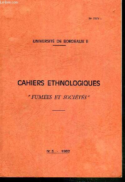 CAHIERS ETHNOLOGIQUES - 