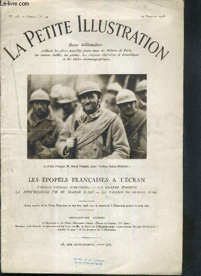 LA PETITE ILLUSTRATION - N408 - 24 NOVEMBRE 1928 - LES EPOPEES FRANCAISES A L'ECRAN