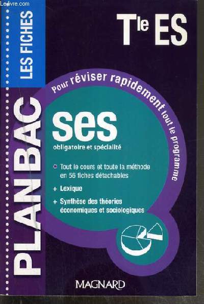SES - OBLIGATOIRE ET SPECIALITE - PLAN BAC - LES FICHES - Tle ES