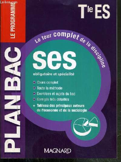 PLAN BAC - LE PROGRAMME - Tle ES - SES OBLIGATOIRE ET SPECIALITE - LE TOUR COMPLET DE LA DISCIPLINE