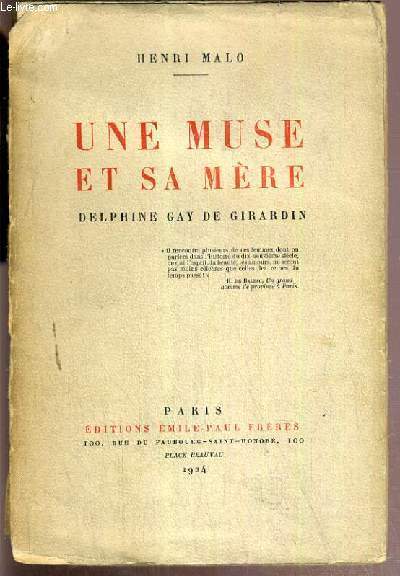 UNE MUSE ET SA MERE - DELPHINE GAY DE GIRARDIN