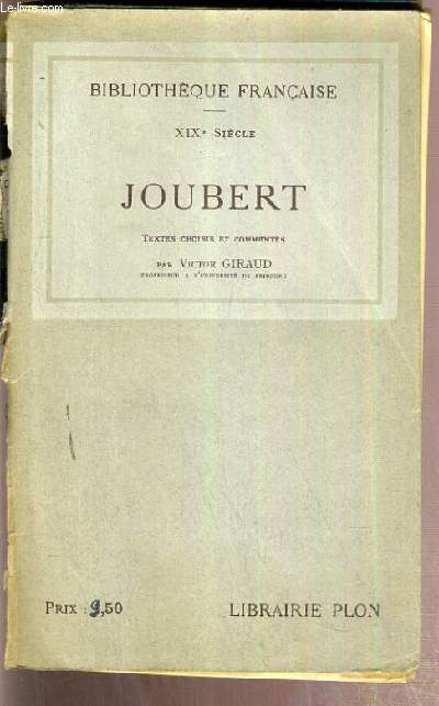 JOUBERT / BIBLIOTHEQUE FRANCAISE - XIXe SIECLE