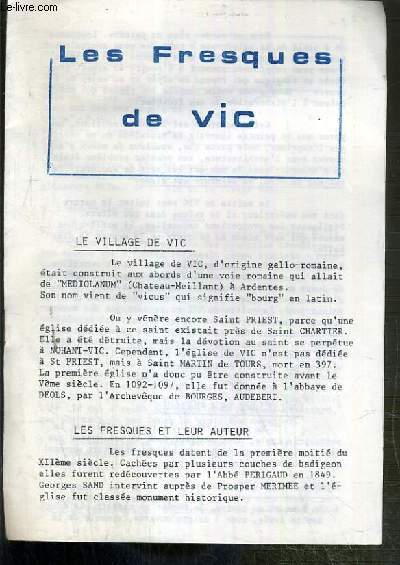 LES FRESQUES DE VIC - SEJOUR A NOHANT - 11-20 SEPTEMBRE 1955