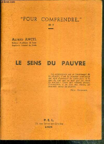 LE SENS DU PAUVRE / COLLECTION POUR COMPRENDRE N5.