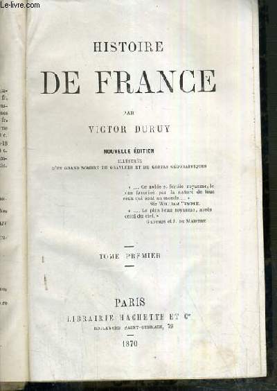 HISTOIRE DE FRANCE - TOME PREMIER