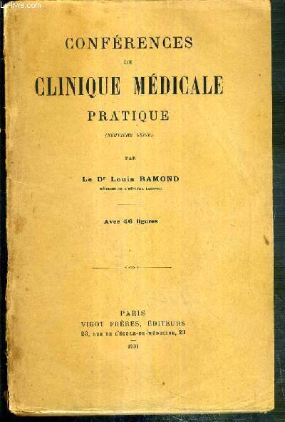 CONFERENCES DE CLINIQUE MEDICALE PRATIQUE - (NEUVIEME SERIE) - SPIROCHELOSE ICTERO-HEMORRAGIQUE / APOPLEXIE PULMONAIRE / AORTITE ABDOMINALE / DIAGNOSTIC D'UNE ANGINE AIGUE / CANCER DU POUMON / INFARCTUS DU MYOCARDE / LEUCEMIE MYELODE / MENINGITE CEREBRO-