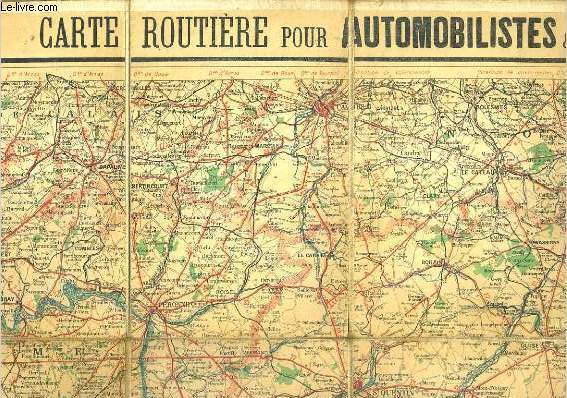 CARTE TARIDE N3 - CARTE DEPLIANTE TOILEE EN COULEUR - CARTE ROUTIERE POUR AUTOMOBILISTES & CYCLISTES - ENVIRONS DE PARIS, SECTION NORD-EST de dimension: 92 x 72 cm environs - ECHELLE 1:250 000e