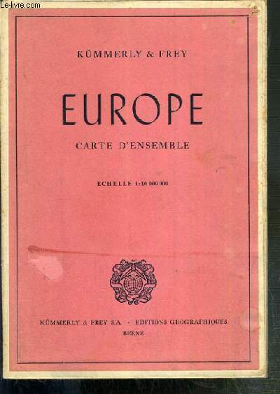 1 CARTE DEPLIANTE EN COULEUR - EUROPE CARTE D'ENSEMBLE de dimension: 64 x 53.5 cm environs - ECHELLE. 1: 10 000 000