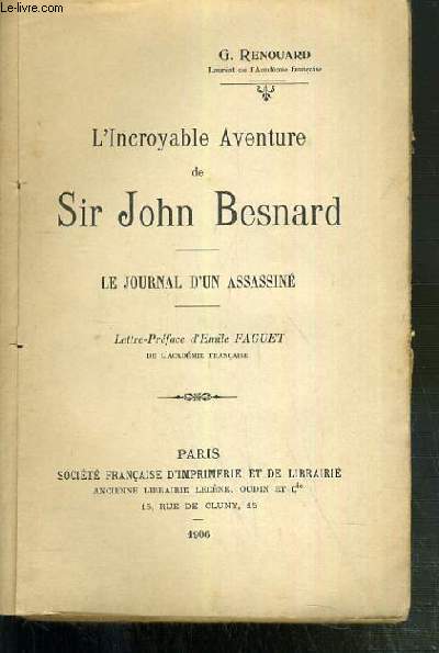 L'INCROYABLE AVENTURE DE SIR JOHN BESNARD - LE JOURNAL D'UN ASSASSINE