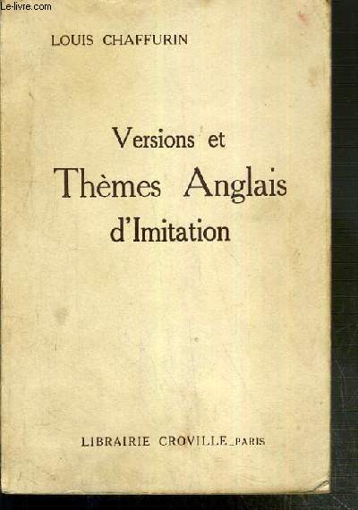 VERSIONS ET THEMES ANGLAIS D'IMITATION - 13eme EDITION