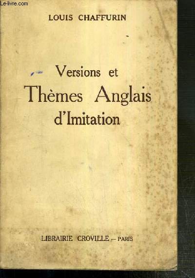 VERSIONS ET THEMES ANGLAIS D'IMITATION - 14eme EDITION