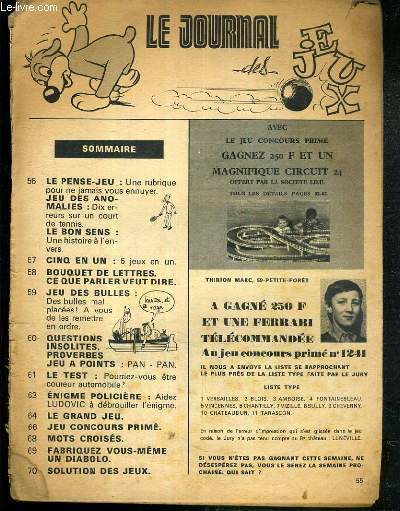 LE JOURNAL DES JEUX