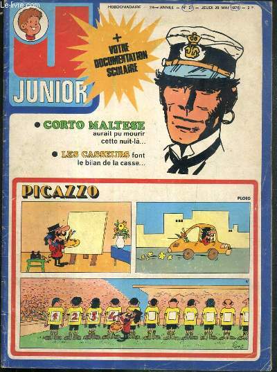 JUNIOR - N21 - JEUDI 20 MAI 1976 - CORTO MALTESE - LES CLASSEURS - PICAZZO