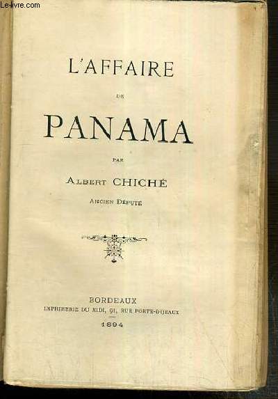 L'AFFAIRE DE PANAMA - ENVOI DE L'AUTEUR