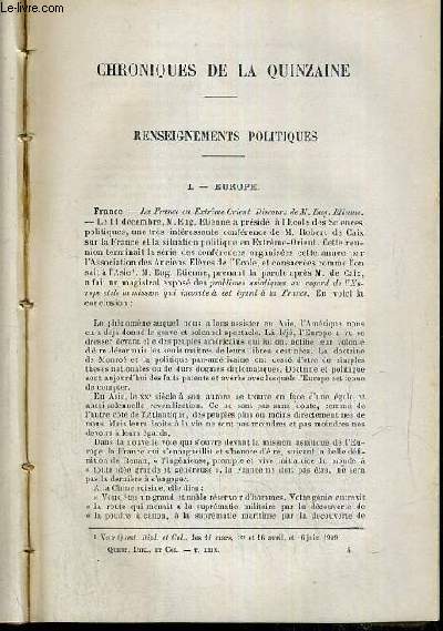 CHRONIQUES DE LA QUIZAINE - RENSEIGNEMENTS POLITIQUES - EUROPE - ALLEMAGNE - AUTRICHE-HONGRIE - ESPAGNE - ITALIE - PORTUGAL - RUSSIE - MAROC - MAURITANIE - LA CARICATURE A L'ETRANGER, paroles imperiales, justice expeditive, le roi Georges de Grece...