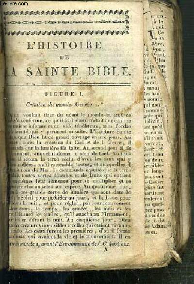 HISTOIRE DE LA SAINTE BIBLE - A MONSEIGNEUR LE DAUPHIN.
