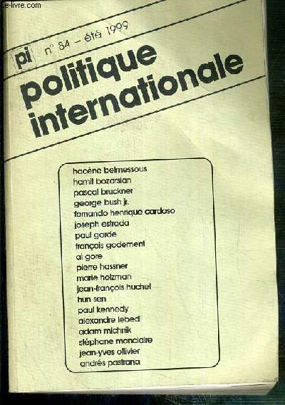 POLITIQUE INTERNATIONALE - N84 - ETE 1999