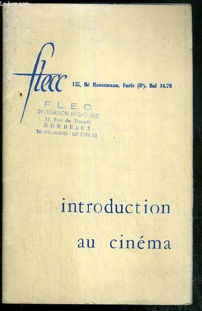 INTRODUCTION AU CINEMA