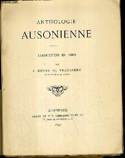 ANTHOLOGIE AUSONIENNE - TRADUCTION EN VERS