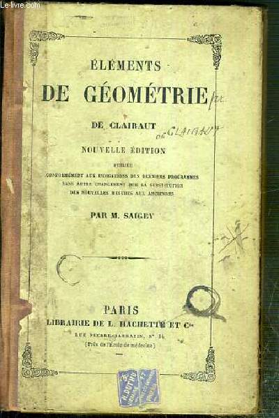 ELEMENTS DE GEOMETRIE DE CLAIRAUT - NOUVELLE EDITION