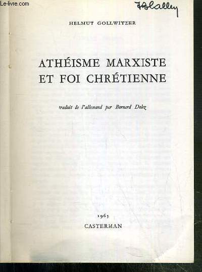 ATHEISME MARXISTE ET FOI CHRETIENNE