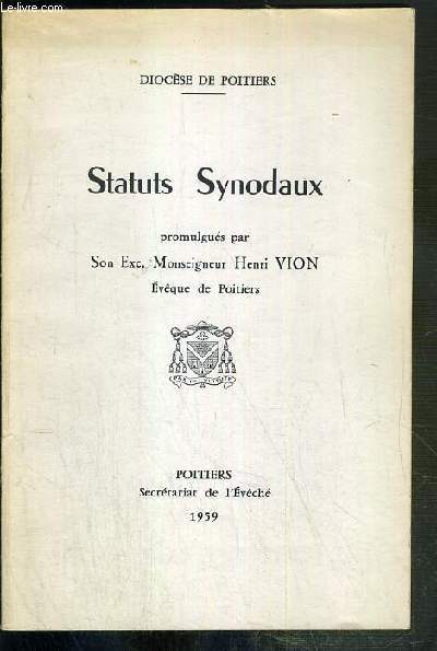 STATUTS SYNODAUX - DIOCESE DE POITIERS