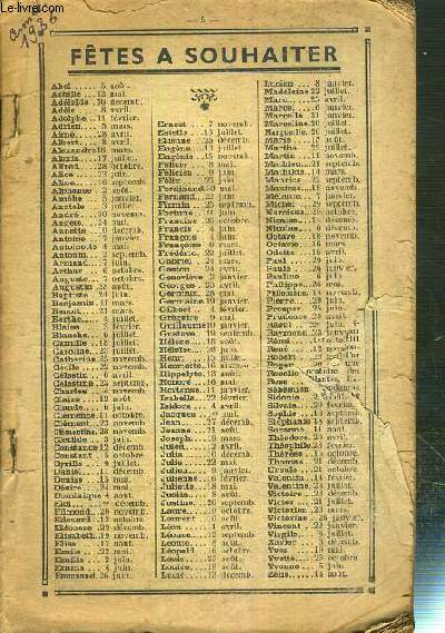 ALMANACH 1936/ Jeu de l'oracle - Se defendre contre les intemperies / L'ascension des montagnes sans fatigue eet sans danger / La chauve-souris etc...