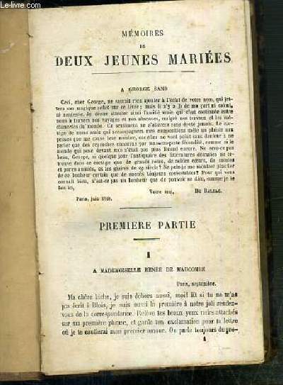 MEMOIRES DE DEUX JEUNE MARIEES