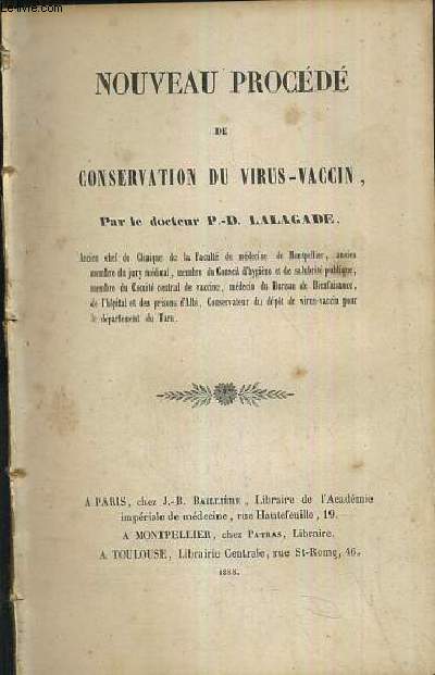 NOUVEAU PROCEDE DE CONSERVATION DU VIRUS-VACCIN