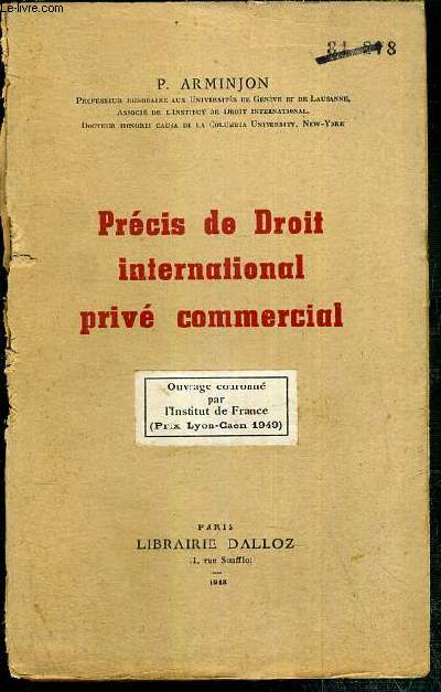 PRECIS DE DROIT INTERNATIONAL PRIVE COMMERCIAL - les actes de commerce, les commercants, les fonds de commerce - les societes commerciales, les obligations en droit internationale priv commercial, les titres negociables, les effets de commerce..