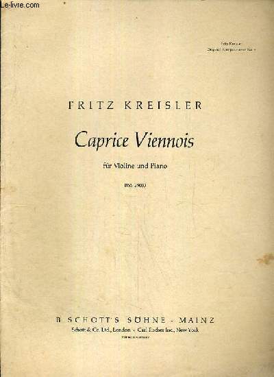 CAPRICE VIENNOIS FUR VIOLINE UND PIANO - BSS 29033