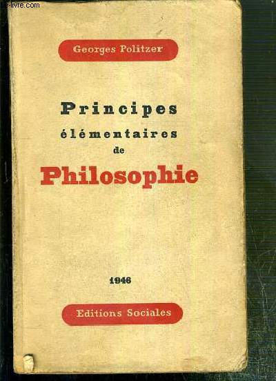 PRINCIPES ELEMENTAIRES DE PHILOSOPHIE